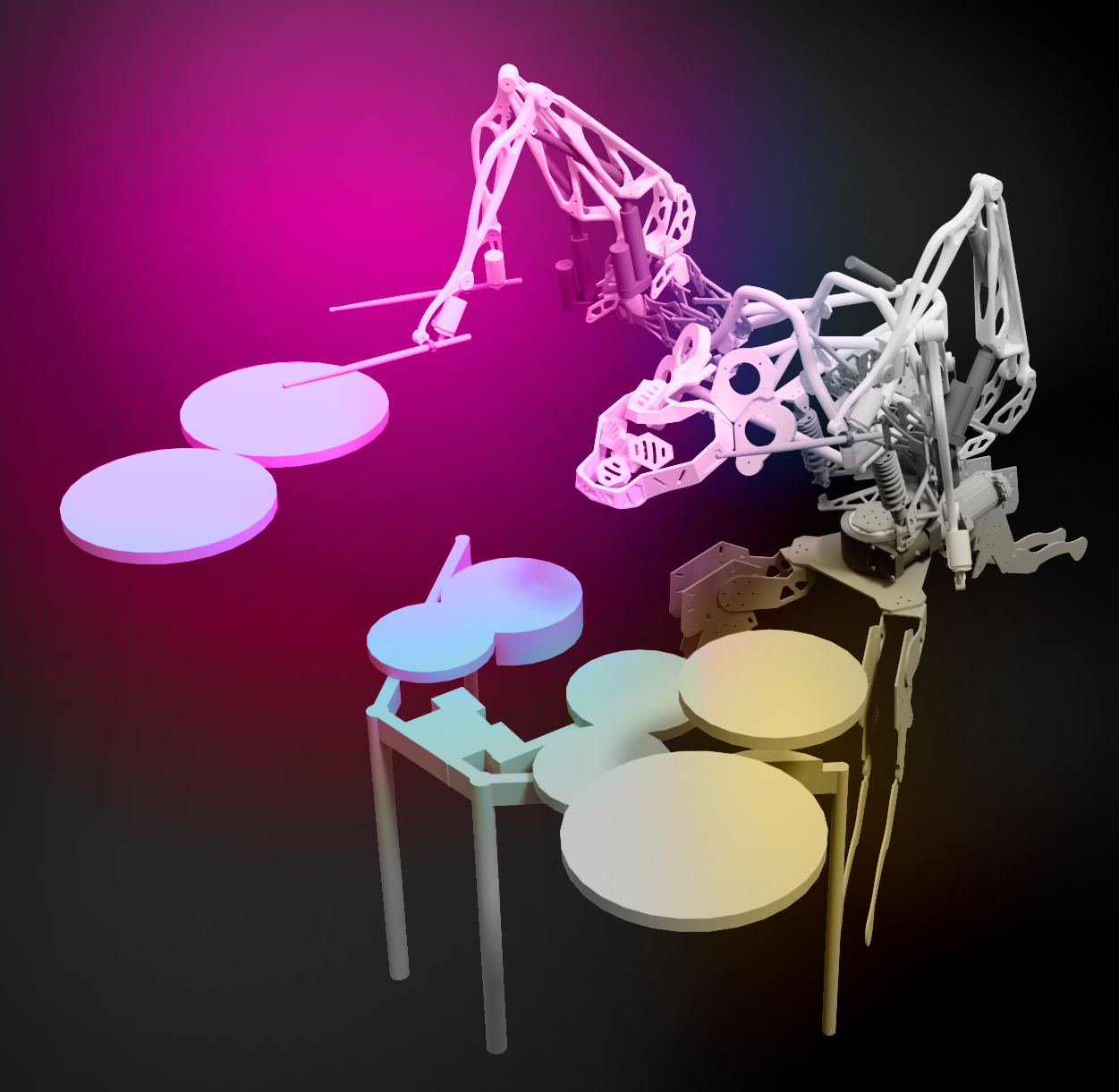 Robot behind drumset 1