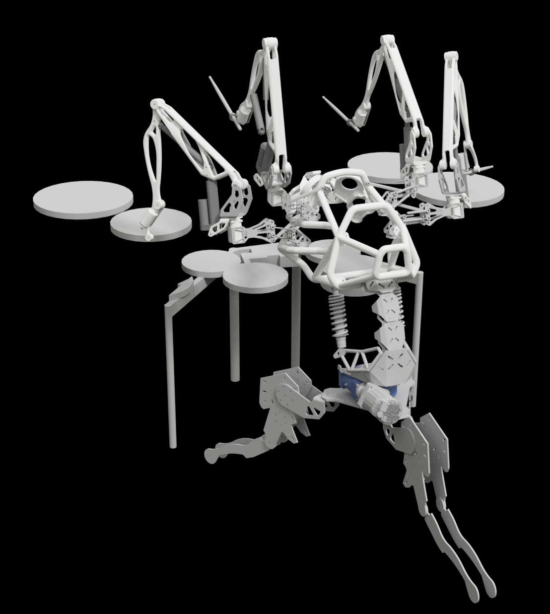 Robot behind drumset 3